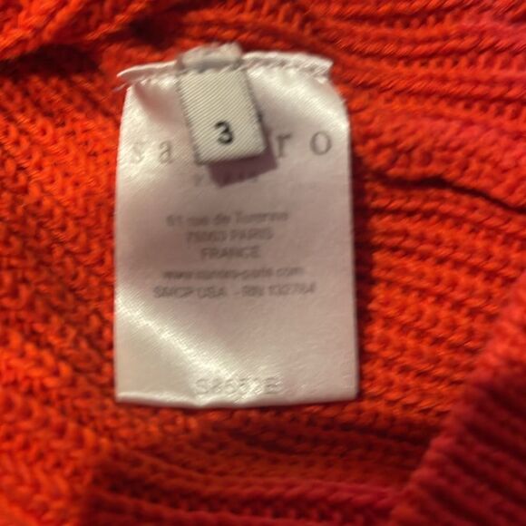 Beautiful Sandro Paris red cable knot cropped sweater. - Picture 6 of 8